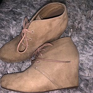 X Appeal women’s wedge lace up platforms